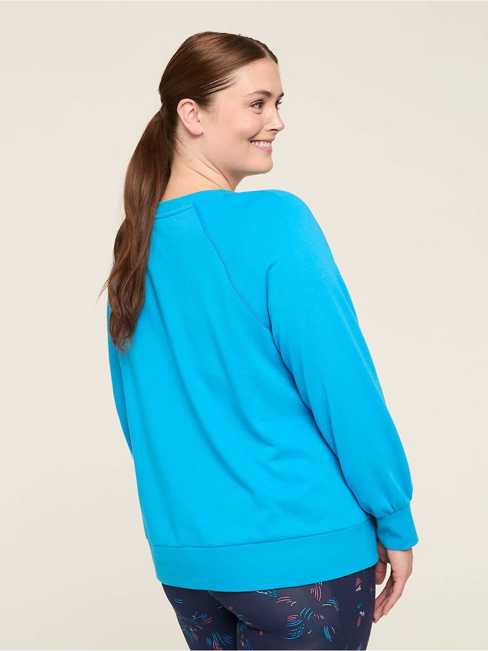 NEW LIVI by Lane Bryant French Terry Crew-Neck Sweatshirt Vibrant Blue, Sz 18/20 - Picture 2 of 7